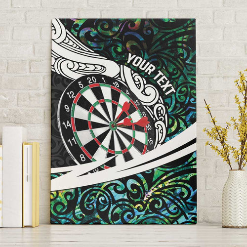 Personalized NZ Darts Canvas Wall Art Paua Shell Maori Koru Whakairo - Aussie Hoodie