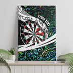 Personalized NZ Darts Canvas Wall Art Paua Shell Maori Koru Whakairo - Aussie Hoodie