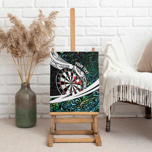Personalized NZ Darts Canvas Wall Art Paua Shell Maori Koru Whakairo - Aussie Hoodie