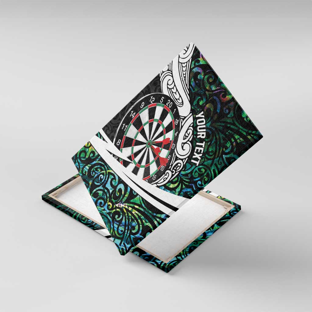 Personalized NZ Darts Canvas Wall Art Paua Shell Maori Koru Whakairo - Aussie Hoodie