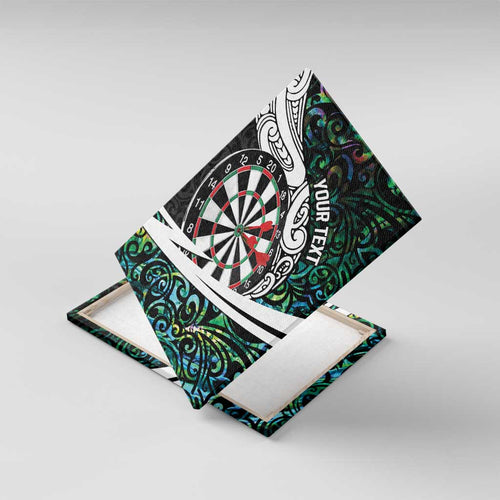 Personalized NZ Darts Canvas Wall Art Paua Shell Maori Koru Whakairo - Aussie Hoodie