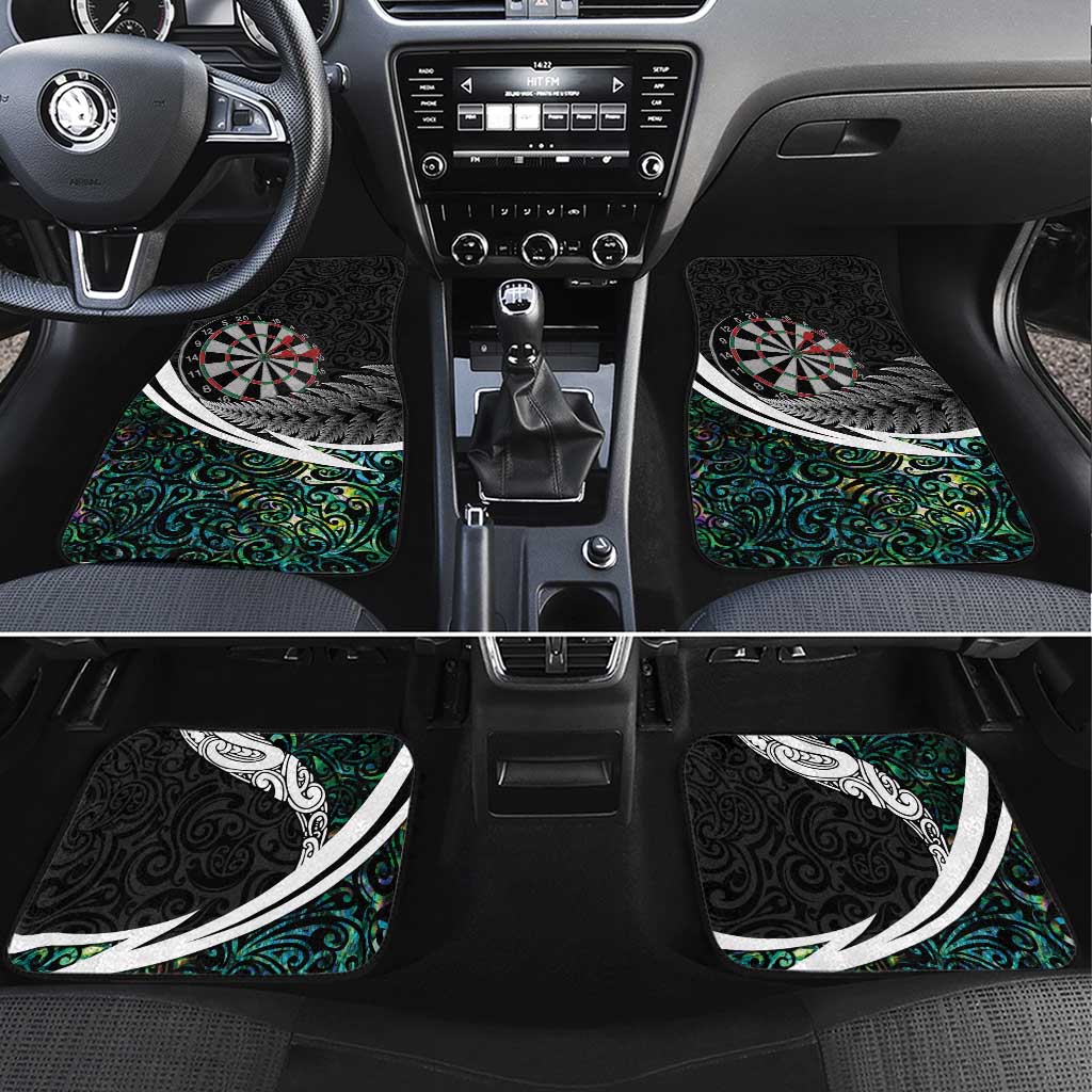 Personalized NZ Darts Car Mats Paua Shell Maori Koru Whakairo - Aussie Hoodie