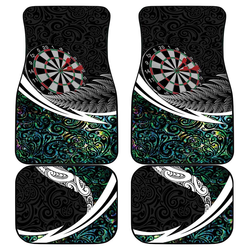 Personalized NZ Darts Car Mats Paua Shell Maori Koru Whakairo - Aussie Hoodie