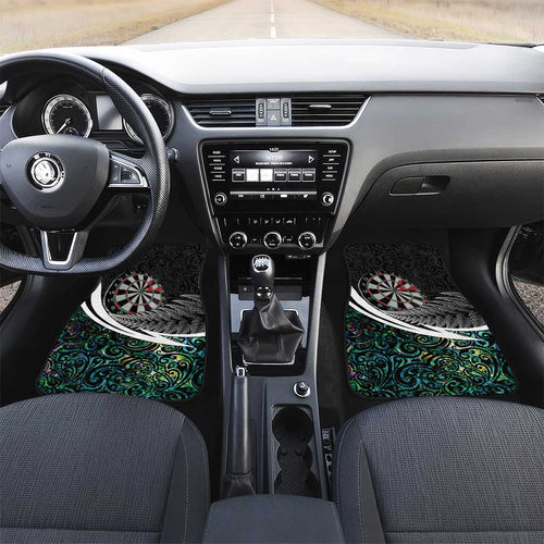Personalized NZ Darts Car Mats Paua Shell Maori Koru Whakairo - Aussie Hoodie
