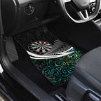 Personalized NZ Darts Car Mats Paua Shell Maori Koru Whakairo - Aussie Hoodie