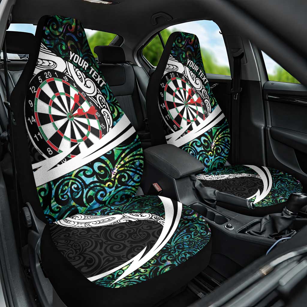 Personalized NZ Darts Car Seat Cover Paua Shell Maori Koru Whakairo - Aussie Hoodie