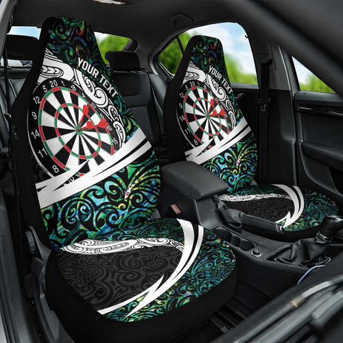 Personalized NZ Darts Car Seat Cover Paua Shell Maori Koru Whakairo - Aussie Hoodie