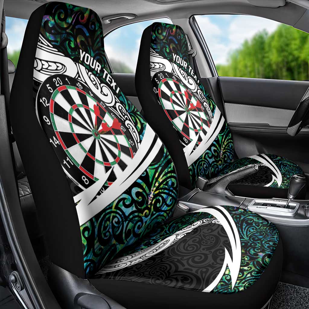 Personalized NZ Darts Car Seat Cover Paua Shell Maori Koru Whakairo - Aussie Hoodie