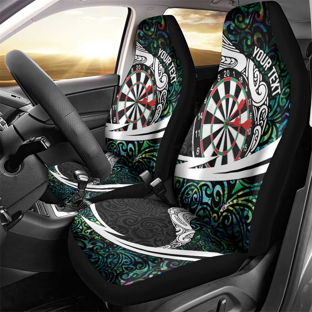 Personalized NZ Darts Car Seat Cover Paua Shell Maori Koru Whakairo - Aussie Hoodie