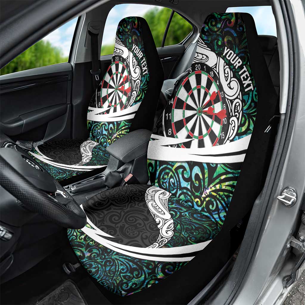 Personalized NZ Darts Car Seat Cover Paua Shell Maori Koru Whakairo - Aussie Hoodie