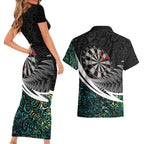 Personalized NZ Darts Couples Matching Short Sleeve Bodycon Dress and Hawaiian Shirt Paua Shell Maori Koru Whakairo - Aussie Hoodie