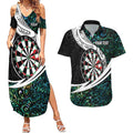 Personalized NZ Darts Couples Matching Summer Maxi Dress and Hawaiian Shirt Paua Shell Maori Koru Whakairo - Aussie Hoodie