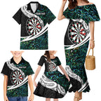 Personalized NZ Darts Family Matching Mermaid Dress and Hawaiian Shirt Paua Shell Maori Koru Whakairo - Aussie Hoodie