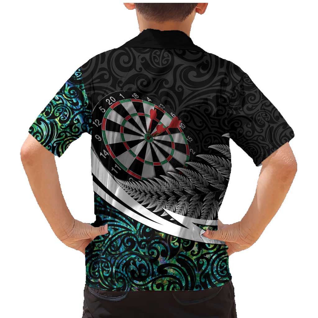 Personalized NZ Darts Family Matching Mermaid Dress and Hawaiian Shirt Paua Shell Maori Koru Whakairo - Aussie Hoodie