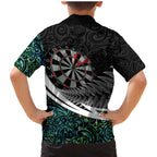 Personalized NZ Darts Family Matching Mermaid Dress and Hawaiian Shirt Paua Shell Maori Koru Whakairo - Aussie Hoodie