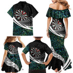Personalized NZ Darts Family Matching Mermaid Dress and Hawaiian Shirt Paua Shell Maori Koru Whakairo - Aussie Hoodie