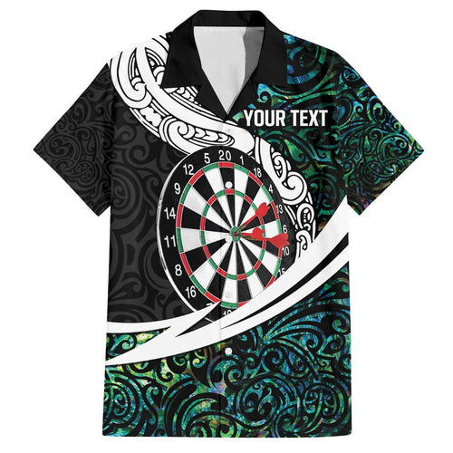 Personalized NZ Darts Family Matching Off The Shoulder Long Sleeve Dress and Hawaiian Shirt Paua Shell Maori Koru Whakairo - Aussie Hoodie