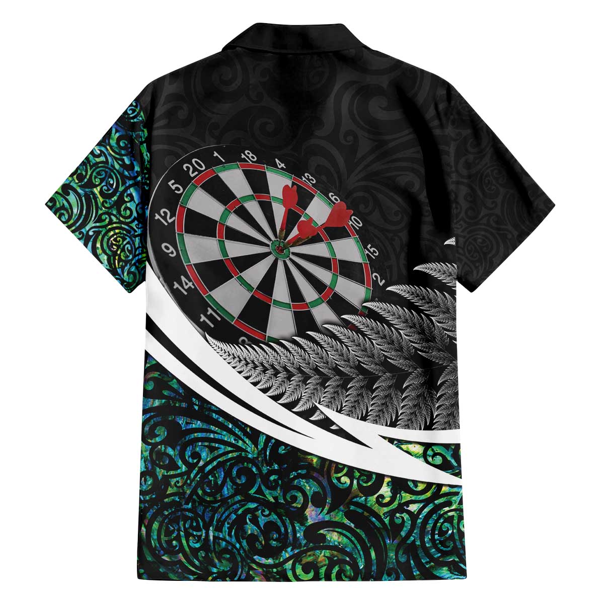 Personalized NZ Darts Family Matching Off The Shoulder Long Sleeve Dress and Hawaiian Shirt Paua Shell Maori Koru Whakairo - Aussie Hoodie