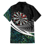 Personalized NZ Darts Family Matching Off The Shoulder Long Sleeve Dress and Hawaiian Shirt Paua Shell Maori Koru Whakairo - Aussie Hoodie