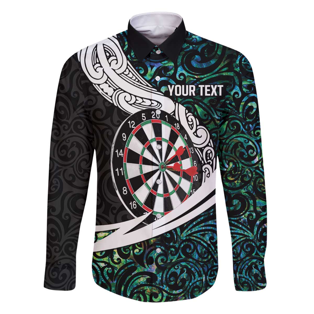 Personalized NZ Darts Family Matching Off The Shoulder Long Sleeve Dress and Hawaiian Shirt Paua Shell Maori Koru Whakairo - Aussie Hoodie