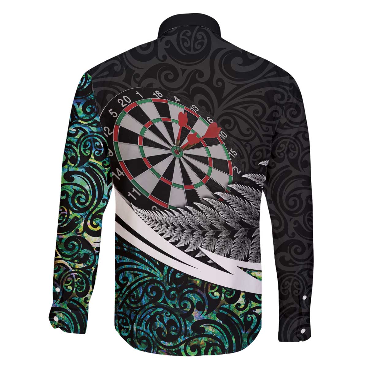 Personalized NZ Darts Family Matching Off The Shoulder Long Sleeve Dress and Hawaiian Shirt Paua Shell Maori Koru Whakairo - Aussie Hoodie