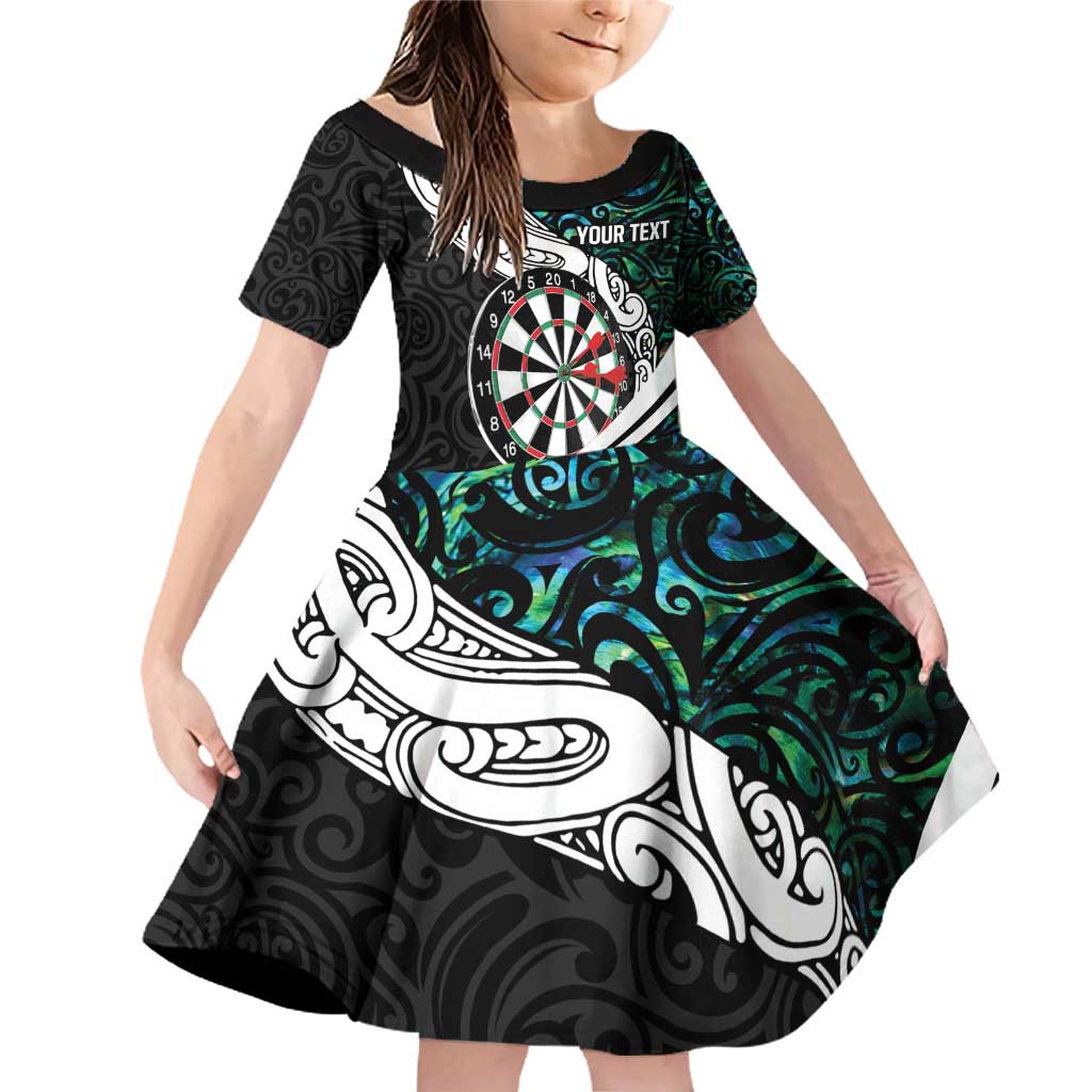 Personalized NZ Darts Family Matching Off Shoulder Short Dress and Hawaiian Shirt Paua Shell Maori Koru Whakairo - Aussie Hoodie