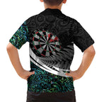 Personalized NZ Darts Family Matching Puletasi and Hawaiian Shirt Paua Shell Maori Koru Whakairo - Aussie Hoodie