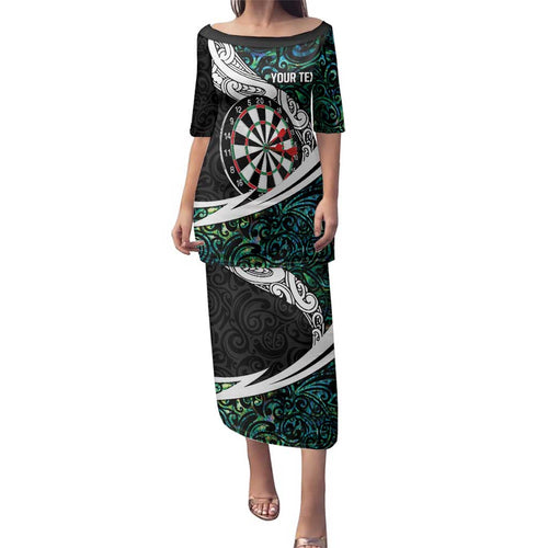 Personalized NZ Darts Family Matching Puletasi and Hawaiian Shirt Paua Shell Maori Koru Whakairo - Aussie Hoodie