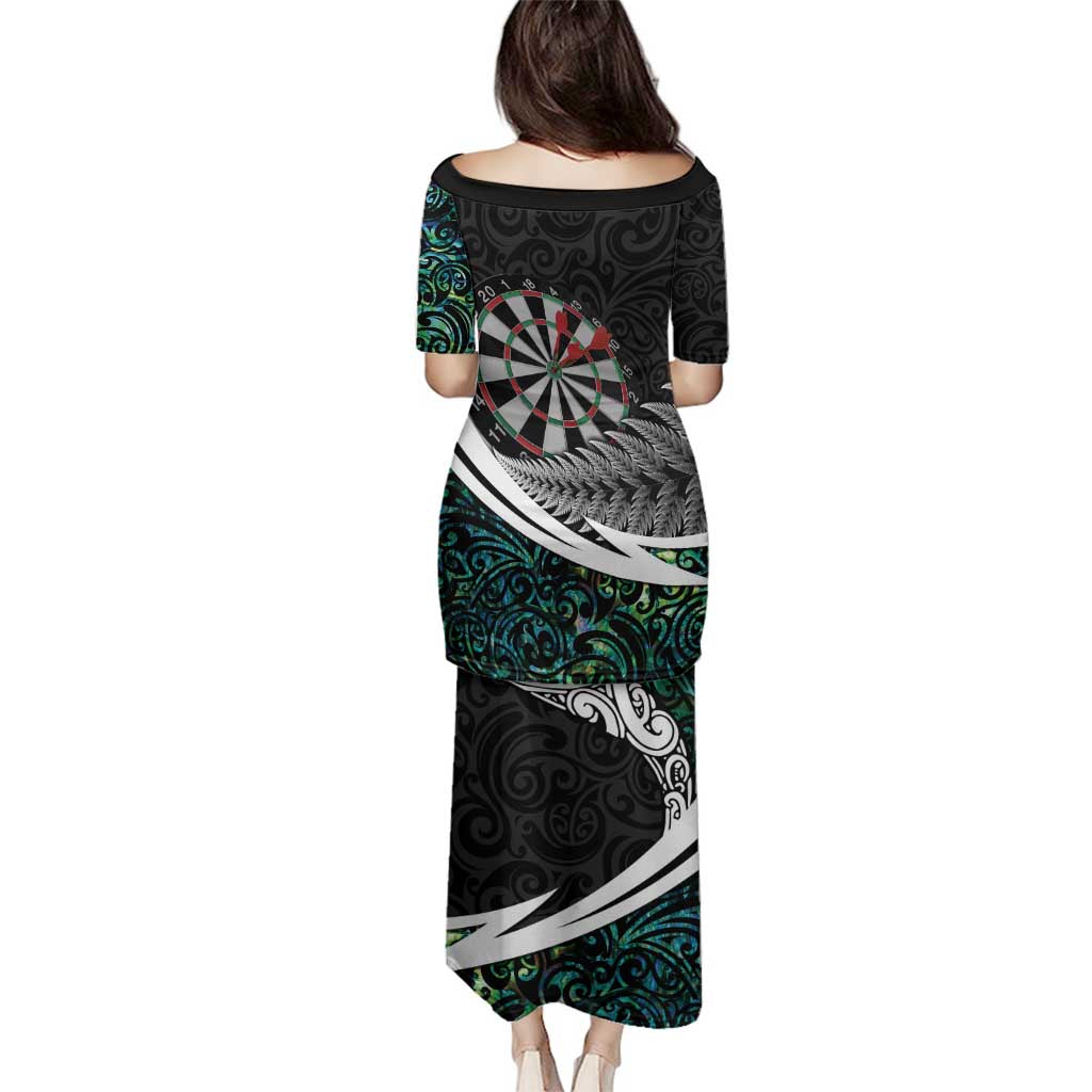 Personalized NZ Darts Family Matching Puletasi and Hawaiian Shirt Paua Shell Maori Koru Whakairo - Aussie Hoodie