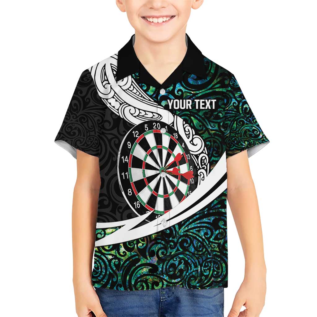 Personalized NZ Darts Family Matching Short Sleeve Bodycon Dress and Hawaiian Shirt Paua Shell Maori Koru Whakairo - Aussie Hoodie