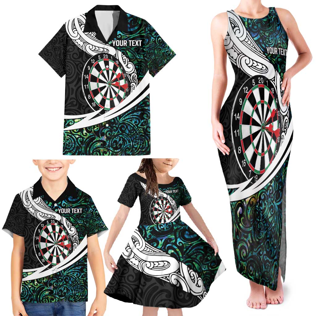 Personalized NZ Darts Family Matching Tank Maxi Dress and Hawaiian Shirt Paua Shell Maori Koru Whakairo - Aussie Hoodie