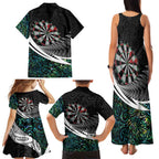 Personalized NZ Darts Family Matching Tank Maxi Dress and Hawaiian Shirt Paua Shell Maori Koru Whakairo - Aussie Hoodie