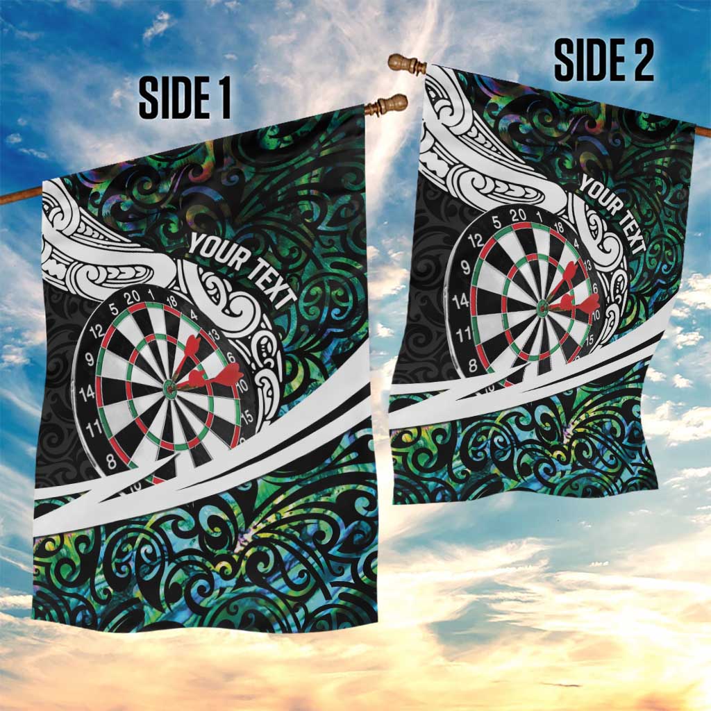 Personalized NZ Darts Garden Flag Paua Shell Maori Koru Whakairo - Aussie Hoodie