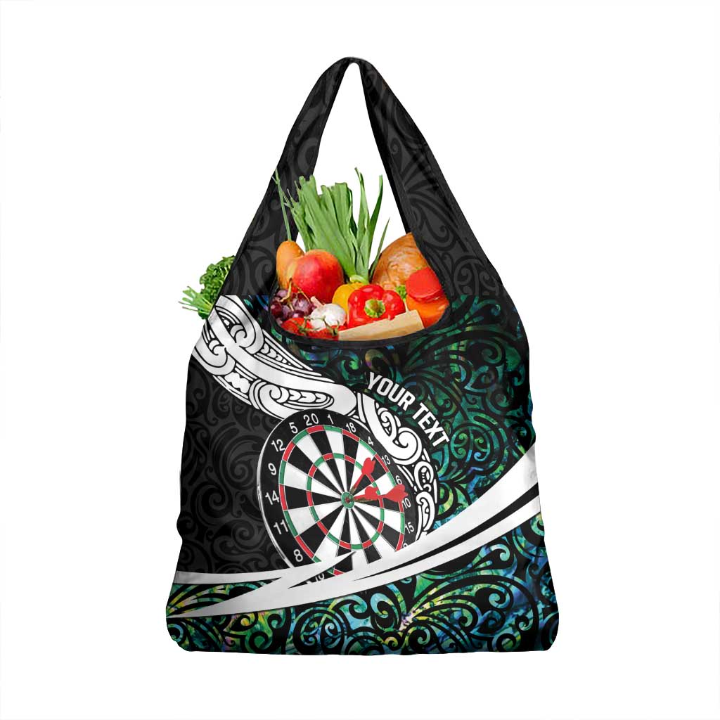 Personalized NZ Darts Grocery Bag Paua Shell Maori Koru Whakairo - Aussie Hoodie