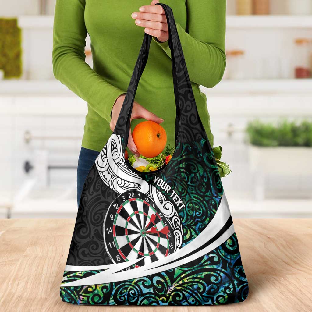 Personalized NZ Darts Grocery Bag Paua Shell Maori Koru Whakairo - Aussie Hoodie