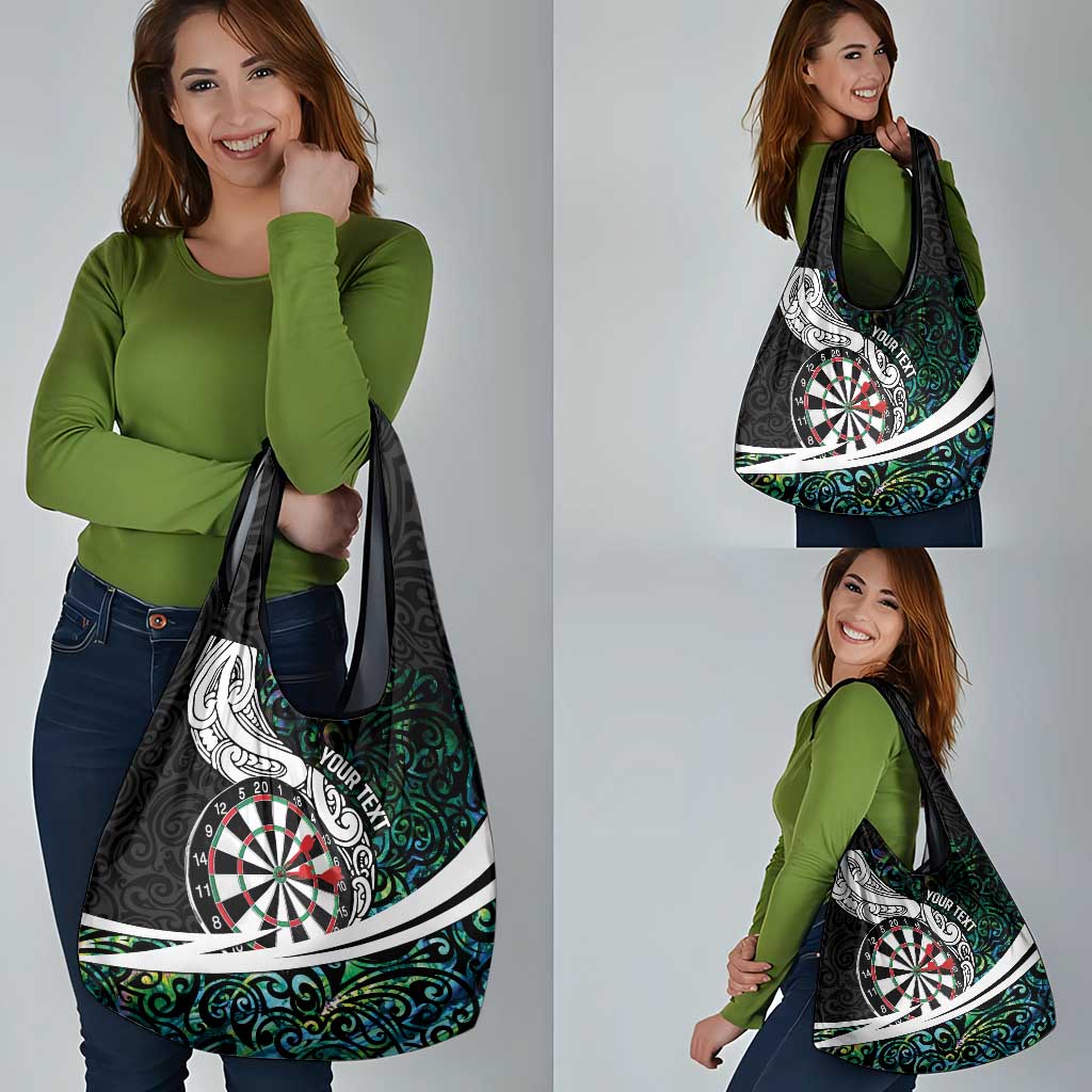 Personalized NZ Darts Grocery Bag Paua Shell Maori Koru Whakairo - Aussie Hoodie