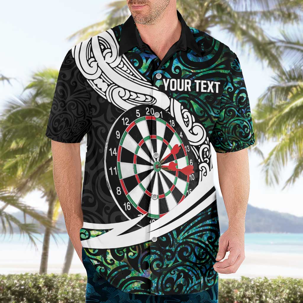 Personalized NZ Darts Hawaiian Shirt Paua Shell Maori Koru Whakairo - Aussie Hoodie