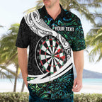 Personalized NZ Darts Hawaiian Shirt Paua Shell Maori Koru Whakairo - Aussie Hoodie
