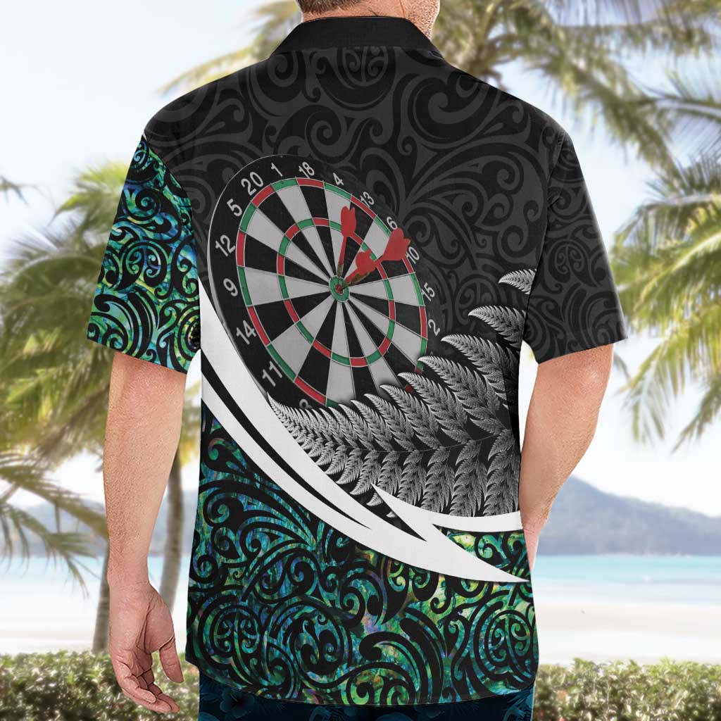Personalized NZ Darts Hawaiian Shirt Paua Shell Maori Koru Whakairo - Aussie Hoodie