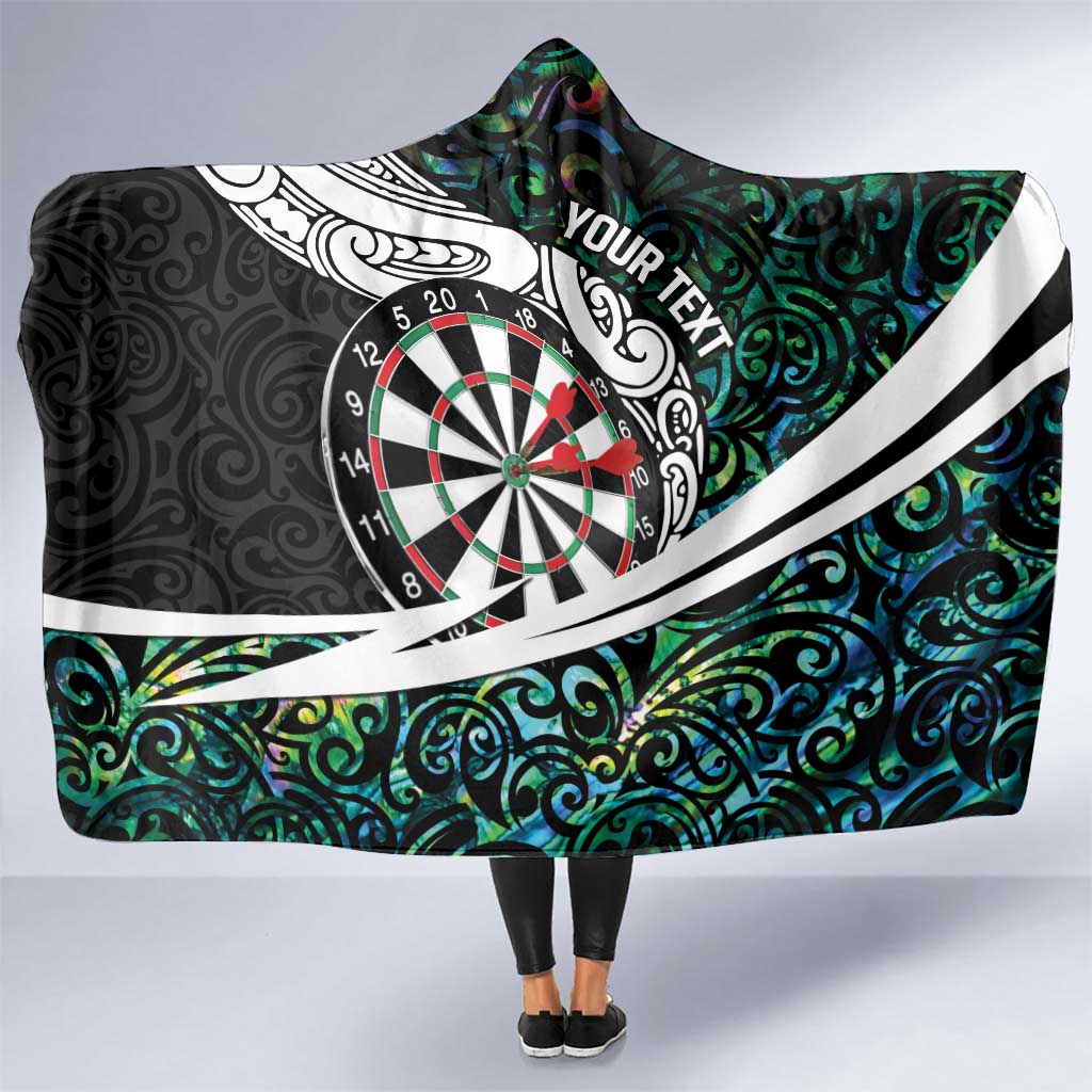 Personalized NZ Darts Hooded Blanket Paua Shell Maori Koru Whakairo - Aussie Hoodie