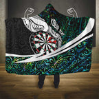 Personalized NZ Darts Hooded Blanket Paua Shell Maori Koru Whakairo - Aussie Hoodie