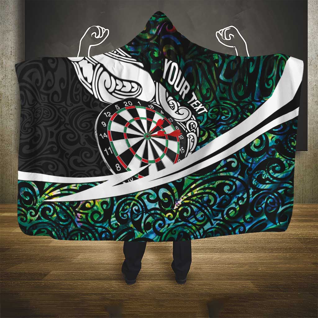 Personalized NZ Darts Hooded Blanket Paua Shell Maori Koru Whakairo - Aussie Hoodie