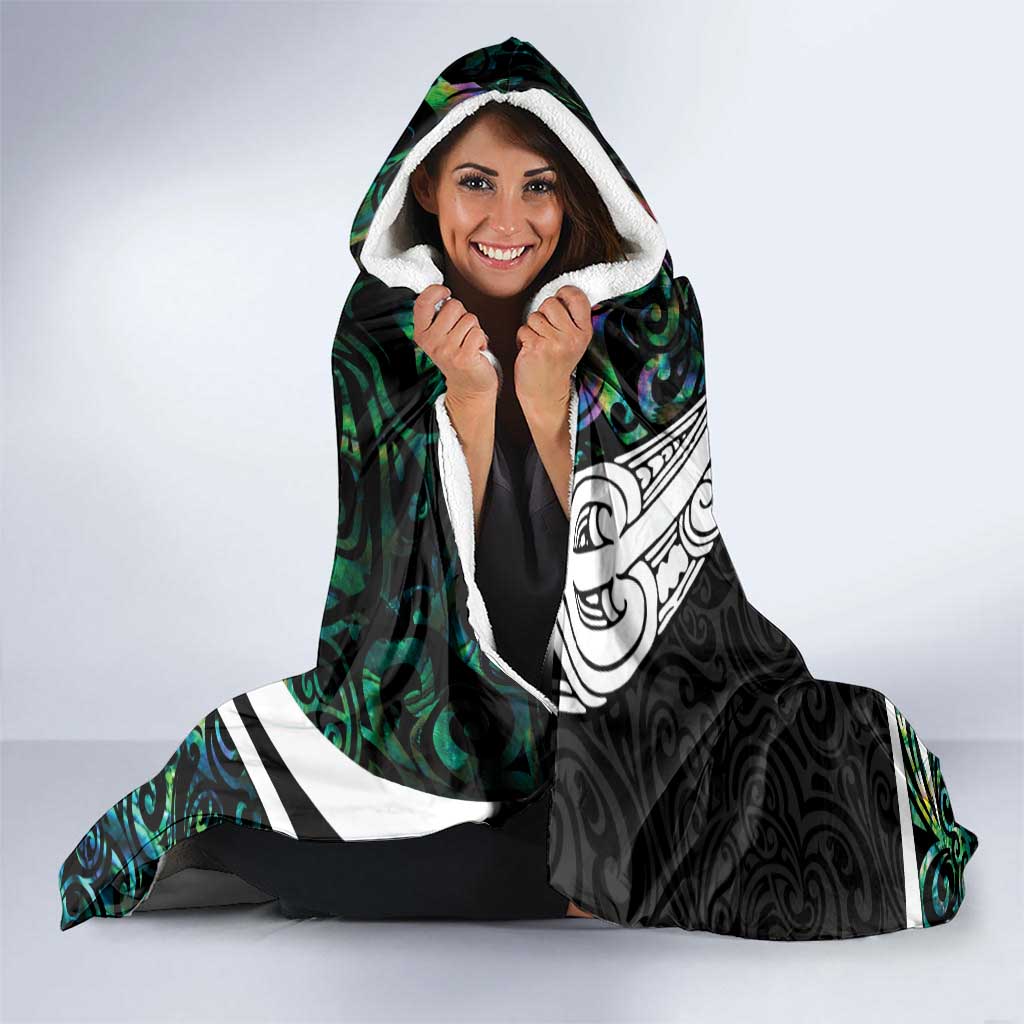 Personalized NZ Darts Hooded Blanket Paua Shell Maori Koru Whakairo - Aussie Hoodie