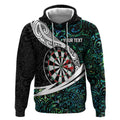 Personalized NZ Darts Hoodie Paua Shell Maori Koru Whakairo - Aussie Hoodie