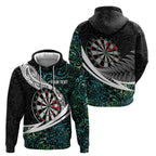 Personalized NZ Darts Hoodie Paua Shell Maori Koru Whakairo - Aussie Hoodie