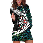 Personalized NZ Darts Hoodie Dress Paua Shell Maori Koru Whakairo - Aussie Hoodie