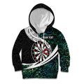 Personalized NZ Darts Kid Hoodie Paua Shell Maori Koru Whakairo - Aussie Hoodie