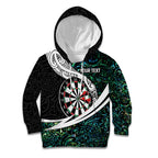 Personalized NZ Darts Kid Hoodie Paua Shell Maori Koru Whakairo - Aussie Hoodie