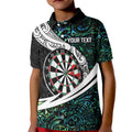 Personalized NZ Darts Kid Polo Shirt Paua Shell Maori Koru Whakairo - Aussie Hoodie