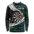 Personalized NZ Darts Long Sleeve Shirt Paua Shell Maori Koru Whakairo - Aussie Hoodie